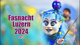 Fasnacht 2024 Luzern Switzerland Part 1 [upl. by Nanah]