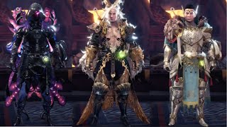 MHW Iceborne All Craftable Master Rank Layered Armor Male Versions as of V1502 [upl. by Esoranna]