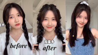 Easy Hairstyle Tutorial Worth Trying  School Hairstyle Korean style for girl [upl. by Eynenihc]