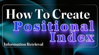 How to Create Positional Index [upl. by Lirva]