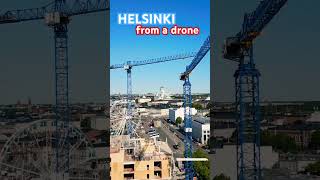 Helsinki from a drone construction cranes in the center of the capital [upl. by Aivon]