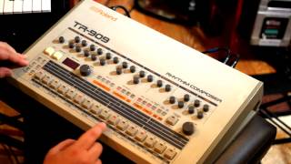 Building Techno and House rhythms on the Roland TR909 [upl. by Esimorp107]