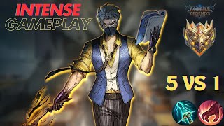 Hanzo vs PRO Enemy 🔥  INTENSE MATCH   Mobile Legends mlbb [upl. by Aiouqes182]