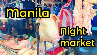 Night market for vegetables and fruits Manila Philippines Christmas holidays crowds very fun [upl. by Lak628]