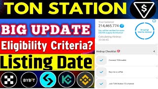 Ton station airdrop Claim and listing update ton station airdrop final task [upl. by Robbie]