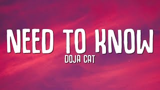 Doja Cat  Need To Know Lyrics [upl. by Riggins305]