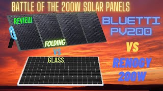 BLUETTI PV200 Folding Solar Panel VS RENOGY 200W Glass Panel Which performs better Pros and Cons [upl. by Dewhurst82]