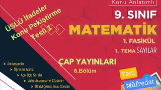 9SINIF MATEMATİK SAYILAR  Üslü Sayılar Konu Pekiştirme Testi  ÇAP YAYINLARI  1Fasikül 6Bölüm [upl. by Mackler999]