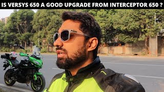 WHAT HAPPENS WHEN INTERCEPTOR 650 RIDER RIDES VERSYS 650  TOURING MACHINE  KAWASAKI [upl. by Aibos354]