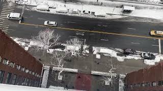 Snowy Morning Commute in NYC as Snow Arrives Overnight [upl. by Fritz]