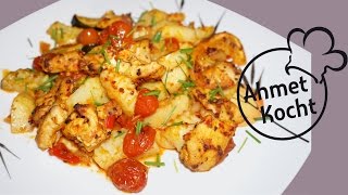 Rezept Hähnchenbrust mit Kartoffeln im Backofen  AhmetKocht  kochen  Folge 178 [upl. by Kavita]