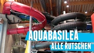 Alle Rutschen im Aquabasilea  EPIC WATER RIDES at Aquabasilea Switzerland [upl. by Cired]