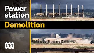 Hazelwood chimney demolition — coalfire power station demolished 🏭🔨💥  ABC Australia [upl. by Cowden]