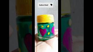 Small jar painting with acrylic colourBottle painting shorts ytshorts art bottlecraft drawing [upl. by Ro]