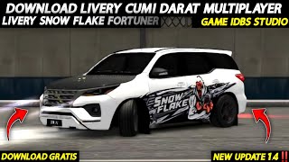 Livery Snow Flake Fortuner  IDBS Cumi Darat Multiplayer New Update v14 [upl. by Htebazila]