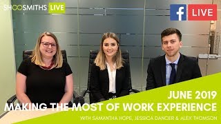 ShoosmithsLIVE Making the Most of Work Experience in a Law Firm [upl. by Aicyla891]