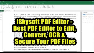 iSkysoft PDF Editor  Best PDF Editor to Edit Convert OCR amp Secure Your PDF Files [upl. by Brabazon]