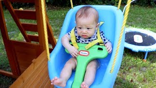 BABYS REACTION FIRST TIME ON A SWING [upl. by Knobloch]