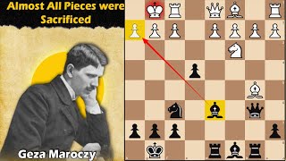 he almost sacrificed all pieces  Zambelly vs Maroczy 1897 [upl. by Nagirrek]