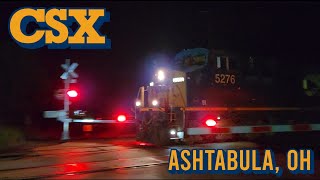 Late Night Highballing CSX Manifest  Ashtabula OH [upl. by Solis]