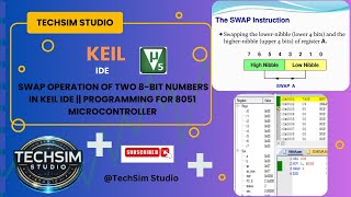 Swap Operation for 8051 Microcontroller in Keil  TechSimStudio swap programminglanguage keil [upl. by Bethel]