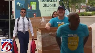 A Gift For Teaching Bookbags with school supplies delivered to Walker Middle School [upl. by Nivej]