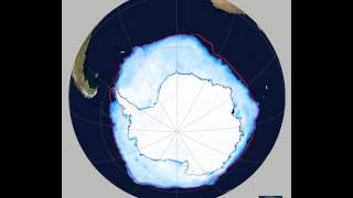 Antarctic September sea ice concentration 1979 to 2016 [upl. by Fishback]