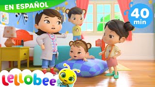 Cinco monitos saltando en la cama  Nanas para bebés  Lellobee Canciones Infantiles [upl. by Enaz]