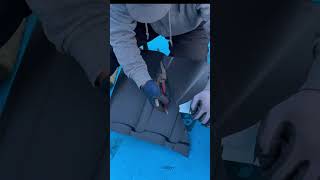 Cutting metal tile for hip roofing metal tile roofinglife shortsviral shortvideo short [upl. by Ronel]