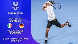 Lorenzo Sonego v Alexander Zverev Full Match  United Cup 2024 Group D [upl. by Eimile621]