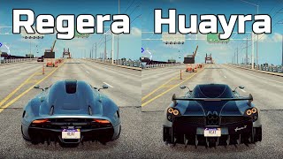 NFS Heat Koenigsegg Regera vs Pagani Huayra BC  Drag Race [upl. by Polard]