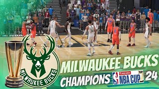 MILWAUKEE BUCKS CHAMPIONS NBA CUP 2024 vs OKLAHOMA THUNDER  NBA 2K25 [upl. by Atinrahc]