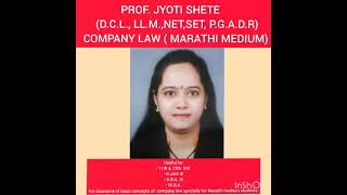 COMPANY LAW MARATHI MEDIUM  Definition  Characteristics of Company amp Stages of Incorporation [upl. by Nemrac]