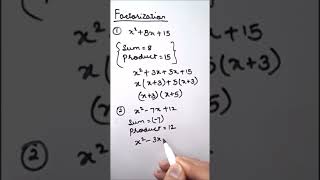 How to Factorize a Quadratic Equation  Quadratic Equation Factorization  Factorization  shorts [upl. by Joella146]