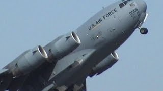 Boeing C17A Globemaster Display with Max Climb Rate Take Off Short Landing amp Reverse Thrust Demo [upl. by Radcliffe227]