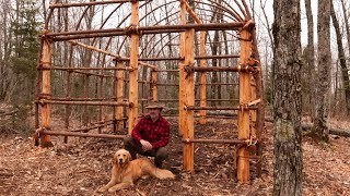 Building a Native American Longhouse with Hand Tools  The Best Natural Bushcraft Shelter [upl. by Kciredorb]