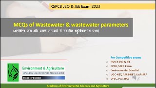 Multiple Choice Questions I MCQ Wastewater Quality Parameter I Wastewater I RSPCB JSO amp JEE I [upl. by Notnarb]