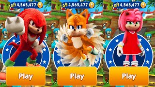 Sonic Dash  Movie Tails vs Movie Knuckles vs Movie Amy vs All Bosses Zazz Eggman Gameplay [upl. by Glendon]