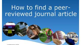 How to find a peerreviewed journal article 2017 [upl. by Prissie523]