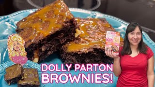 DOLLY PARTON BROWNIE RECIPE Caramel amp Walnut Turtle Brownies [upl. by Eppilihp]