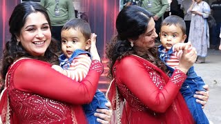 Dipika Kakar With Son Arrive To Support Shoaib Ibrahim At Jhalak Dikhhla Jaa S11 [upl. by Adialeda]