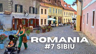 Sibiu Romania  Most BEAUTIFUL city in Romania ▪︎ City Walkin Tour 4K60FPS [upl. by Eadnus]