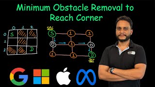 Minimum Obstacle Removal to Reach Corner  Leetcode 2290 [upl. by Annairda]