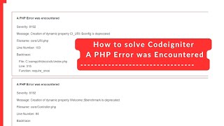 How to solve CodeIgniter A PHP Error was encountered Error Solution [upl. by Ttirb]