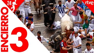 TERCER ENCIERRO de San Fermín 2024  Toros de Victoriano del Río [upl. by Ahsyak]