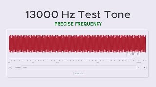 13000 Hz Precise Test Tone Sine Wave Sound [upl. by Ynafit]