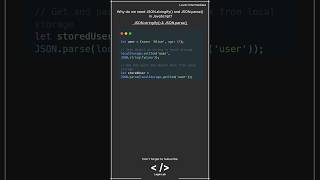 JavaScript Interview Question JSONstringify amp JSONparse javascriptinterview javascript webdev [upl. by Alisha]