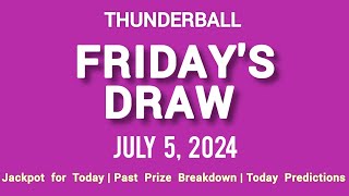 The National Lottery Thunderball Draw For Friday 05 July 2024 [upl. by Elysia]