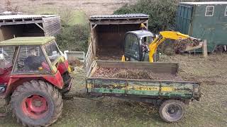 Zetor 5911 and JCB 8016 working on the farm [upl. by Boar]