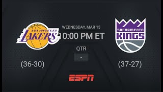 Los Angeles Lakers  Sacramento Kings  NBA on ESPN Live Scoreboards [upl. by Ettennil566]